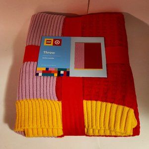 Retired Lego x Target Throw Blanket Red Pink Block